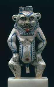 Bote de kohl en forma del dios Bes, Nuevo Reino, c.1400-1300 a.C.